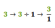 Changing 3 into a fraction