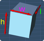 rectangular solid with width w, length l and height h