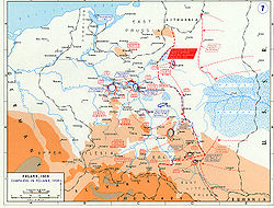 A map showing the disposition of all troops following the Soviet invasion.