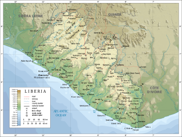 Map of Liberia.