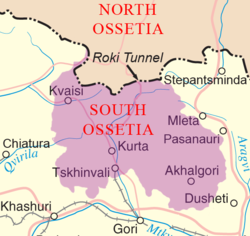 Map of South Ossetia