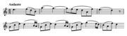  Two staves of printed music notation